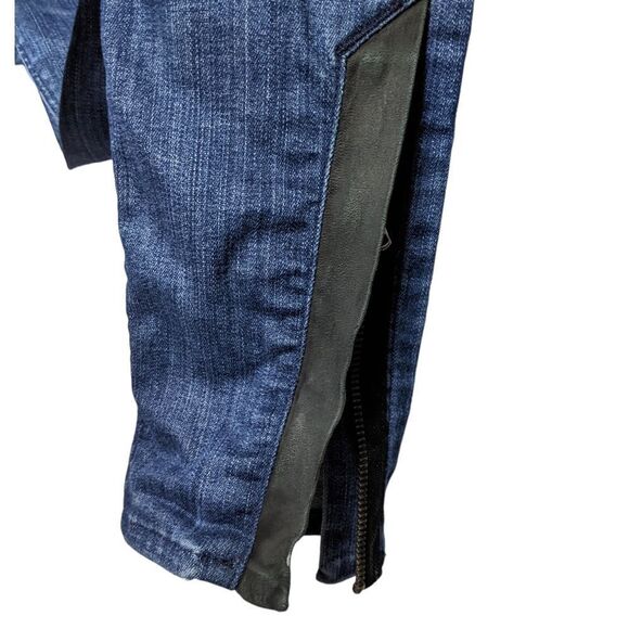 HUDSON Women’s Crop Rita Super Skinny Jeans Leather Trim 24 - Picture 6 of 11